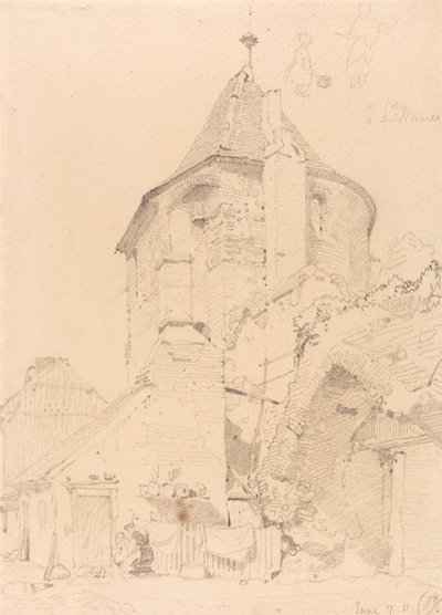 Yarmouth, de noordwestelijke toren door John Sell Cotman